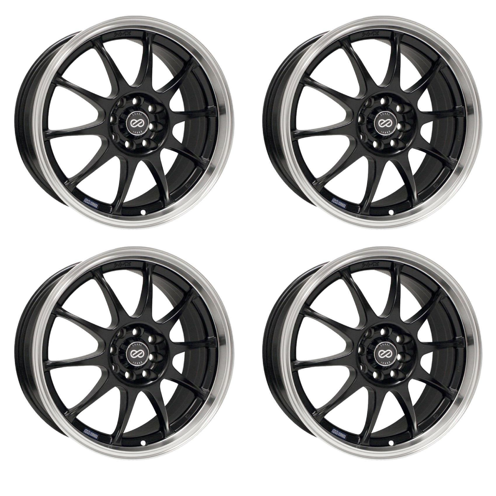 Enkei 409-565-02BK Set of 4 15x6.5 5x100/5x114.3 38mm 72.6mm