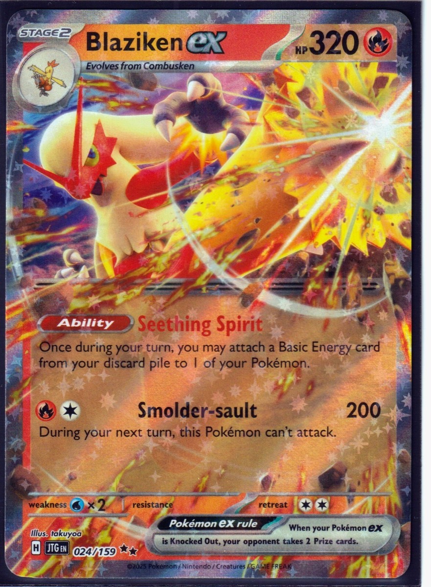 POKEMON BLAZIKEN ex 024/159 JOURNEY TOGETHER- DOUBLE Rare -HOLO