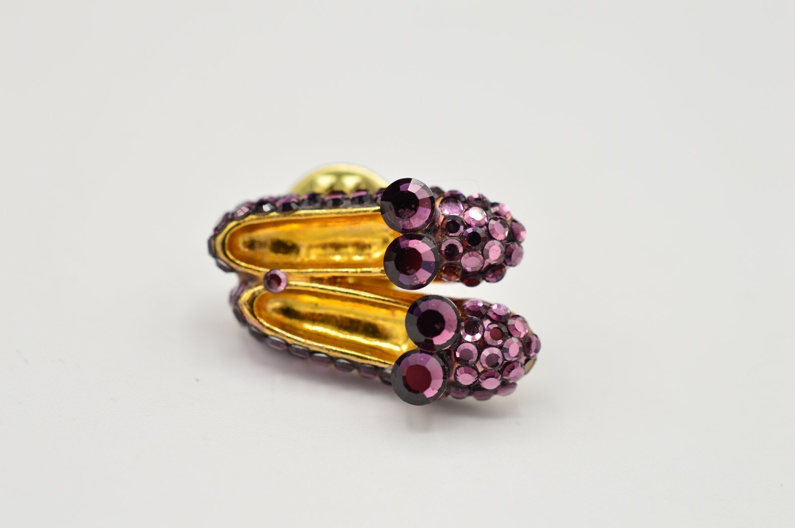 Slippers Dorothy Pin Brooch Sparkling Purple Rhinestone Crystal Hat Tie Tac Bin5-image