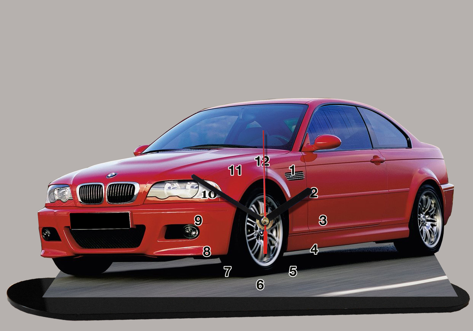 Voiture miniature BMW E46 s3 07 avec horloge murale pour habiller enfin vos murs vides avec style