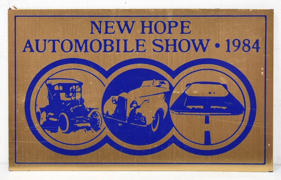 1984 New Hope Automobile Show Antique Car Auto Club Pennsylvania Plaque eBay