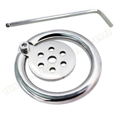 Male Flat Chastity Cage Ring Metal Micro Chastity Device Lock Lightweight