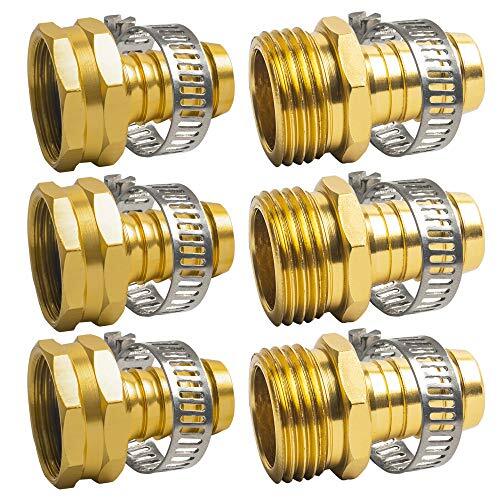 Hose Repair Connectors with Claps, 5/8" Aluminum Garden Hose Repair Kit,