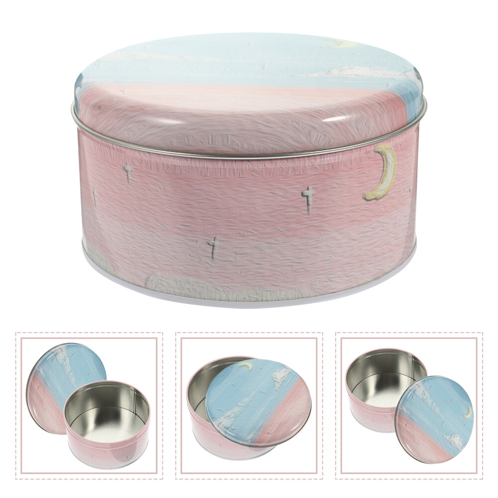 2 Count Round Gift Tin Small Novelty Storage Tins Cookie Box Party