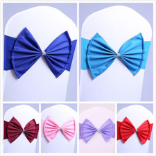 10 X Wedding Chairs Sashes Bow Spandex Stretch Chair Bands Banquet Decor