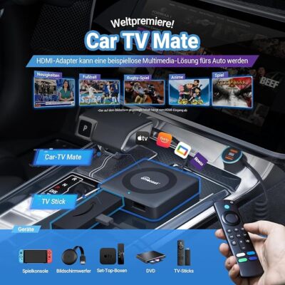 Ottocast Car TV Mate Pro HDMI InputWireless CarPlay Adapter for Fire TV Stick DE
