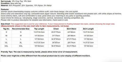 Women's Cheerleading Costume Musical Party Uniform Anime Cosplay Fancy Dress - Picture 21 of 119