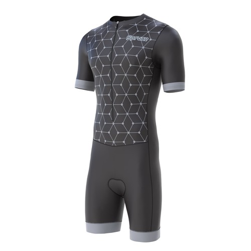 Tuta Da Triathlon Uomo A Maniche Corte – Body Ciclismo Con Fondello, Traspirante E UV-protettivo, Per Nuoto, Bici E Corsa