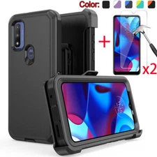 For Motorola G Pure 2021/G Power 2022 Case Shockproof Belt Clip/Screen Protector