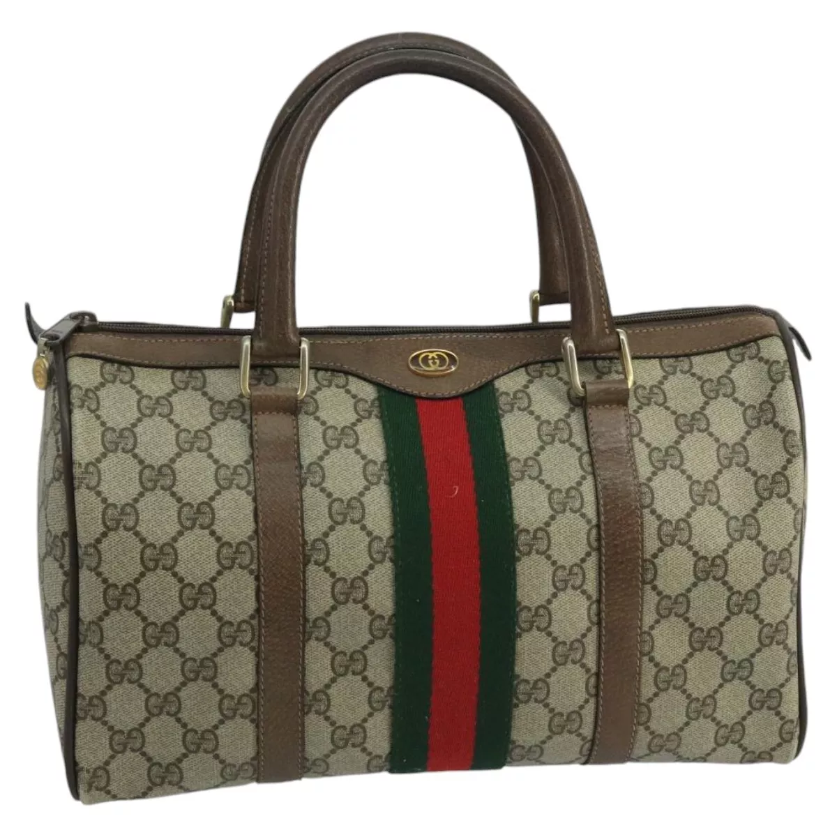 Sac GUCCI GG Supreme Web Sherry Line Boston PVC beige or 39 02 007 authentique ki5154