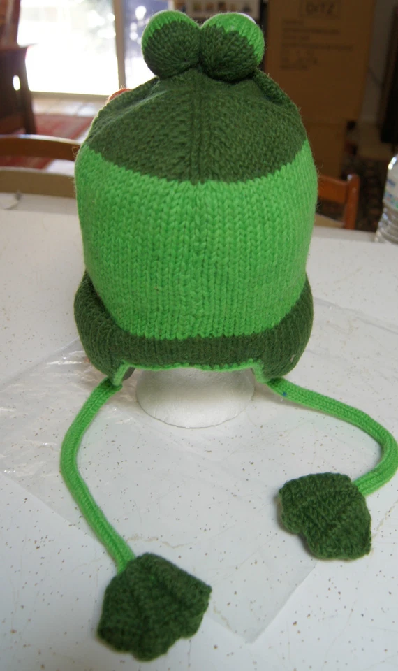 SOMBRERO RANA tejido ADULTO animal esquí gorra disfraz forrado hombre mujer LENGUA gorro toque Foto 4 de 4