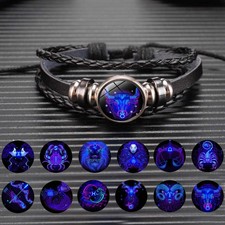 12 Zodiac Constellation Bracelet Luminous Braided Design Bracelet For Men Women