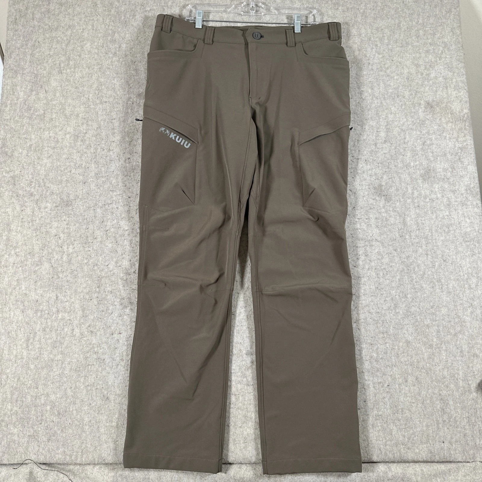 KUIU Attack Pants Mens 38X34 Brown Primeflex Hiking Hunting Zip Pocket Outdoor