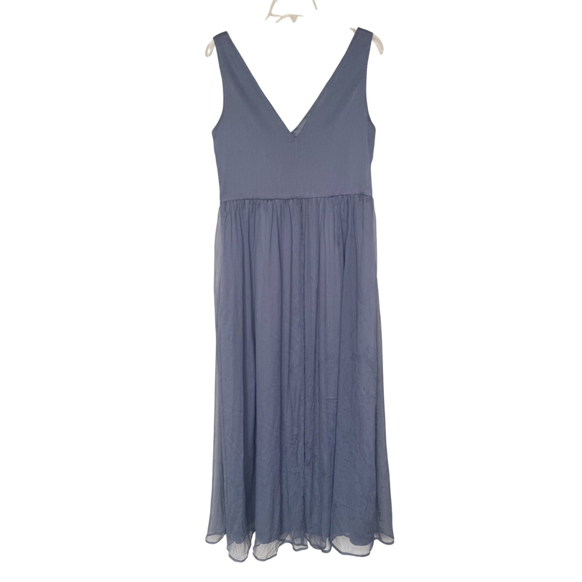 BHLDN Blue Pleated V-Neck Maxi Dress Chiffon Overlay Size XL Bridesmaid Wedding | eBay BHLDN Blue Pleated V-Neck Maxi Dress Chiffon Overlay Size XL Bridesmaid Wedding | eBay