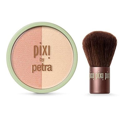Beauty Blush Duo + Kabuki Peach Honey |Blush and Highlighter in One | 10.21 g...