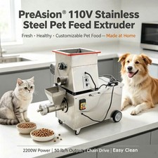 110V StainlessSteel Pet Feed Extruder Machine 2200W Pet Food Pellet Maker 50lb/h
