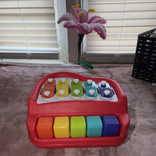Red Toddler Xylophone Piano Musical Toy w/ 5 Colored Keys  Mallet