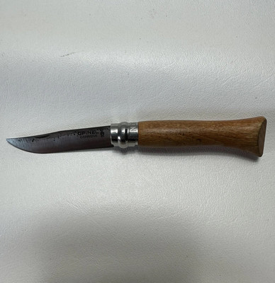 Opinel No 6 Carbone Pocket Knife Ring Lock Plain Edge Blade