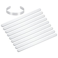 10 Pcs Bracelet Blanks 3/8" x 6" Aluminum Stamping Bangle Blanks, Silver