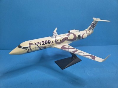 Bombardier CRJ200 Desk Model Plastic White Purple Decals