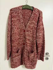 Strickjacke Damen, rot meliert, Gr. 46/48