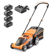 LawnMaster 48V Cordless Lawn Mower - Large 41cm Lawnmower with Spare Batteries