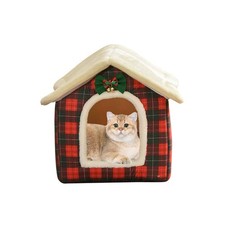 GPPSUNGD Christmas Cat Bed for L 20.5 X 17 X 19.7 Inch , Plaid