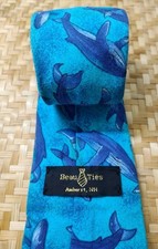 Beau Ties Necktie Dolphin All Over Print Polyester Mens 46x3"