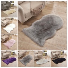 New Soft Sheepskin Rug Plain Fluffy Skin Faux Fur Fake Rug Cheap Washable Mats