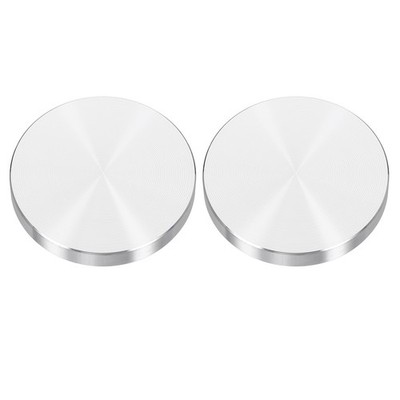 2pcs M10 Thread 50mm Diameter Round Shape Aluminum Disc Hardware, Silver
