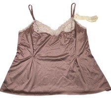 Vintage Vanity Fair Lace Cami Tank 36 Purple USA Lingerie Y2K Coquette Fairy