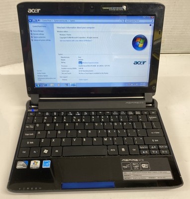 Acer Aspire One Netbook  10.1'' Intel Atom 1GB  RAM 200GB HDD Windows 7 Starter