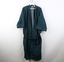 Vintage 70s Streetwear Mens OS Geometric Plaid Belted Bath Robe Loungewear USA