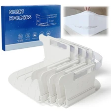 BedLock 4 PCS - Bed Sheet Grippers with Locking System, Heavy Duty Non-Slip M...