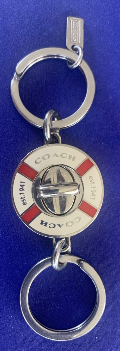 Rare COACH Life Preserver Valet Turn lock Keychain Fob Purse Charm