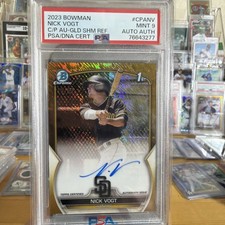 2023 Bowman Chrome Nick Vogt Prospect Gold Shimmer Refractor Auto 19/50  PSA 9