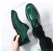 Men's Shiny Leather Dress Business Casual Shoes Formal Wedding Hairstylist