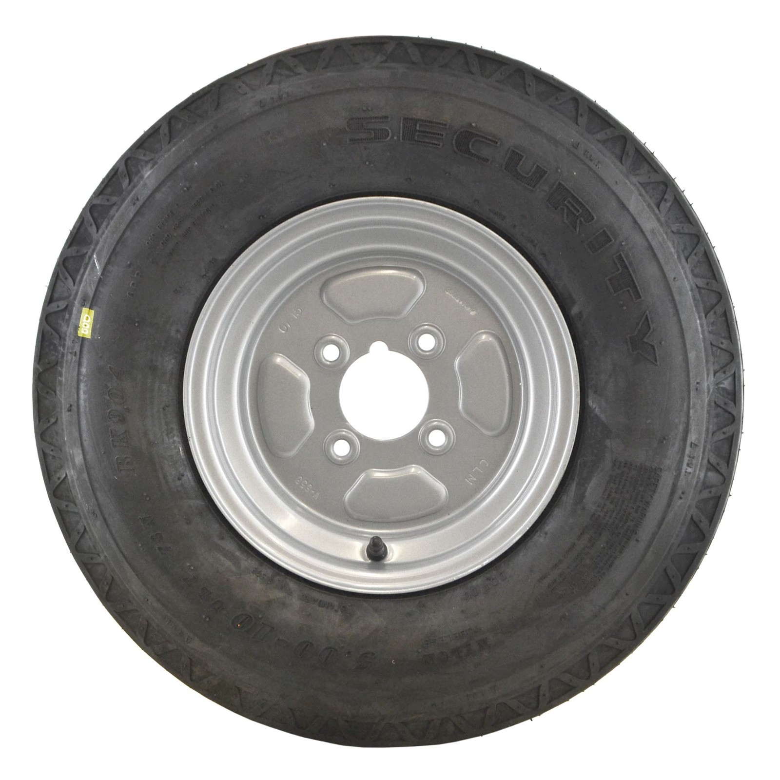 Trailer Wheel Rim and Tyre 5.00 x 10 6 PLY 4"" PCD 78N Tubeless 4 Stud TRSP40