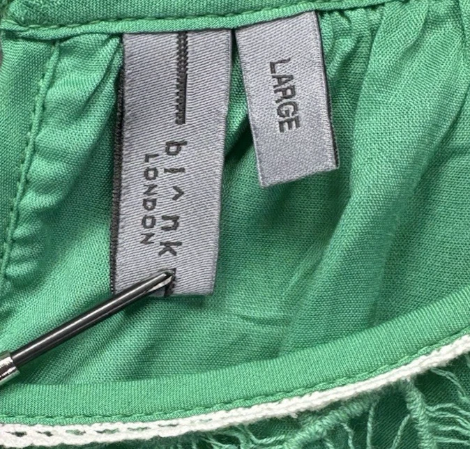 Anthropologie BL-NK Londres L Sunshine Campesino Top Bordado Globo Slv Boho Foto 4 de 4