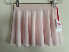 Justice Kids Girls Solid Light Pink Elastic Waist Pull On Mesh Dance Skirt XL