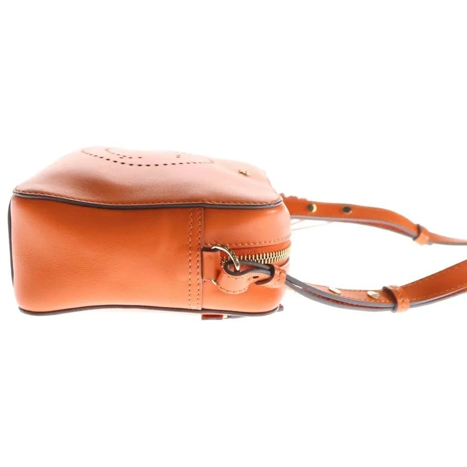Bolso de Hombro Anya Hindmarch Diseño Smiley Cuero Naranja Exclusivo en Línea Foto 3 de 4