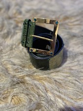 Rare Y2K Vintage Nanni Green Fux Snake Multicolor Leather belt size 36