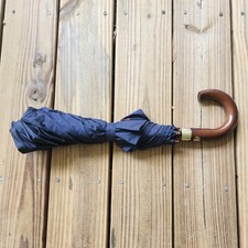 Vintage Yves St Laurent Opium for Men Push Button Umbrella with Wooden J Handle