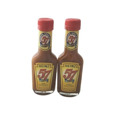 Heinz 57 Sauce Herbs And Spices Marinade Grilling Dip  5 Oz Two Glass Bottles 