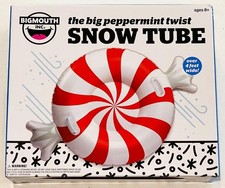 New Bigmouth Peppermint Twist 4 Foot Inflatable PVC Vinyl Snow Tube Sled Toy