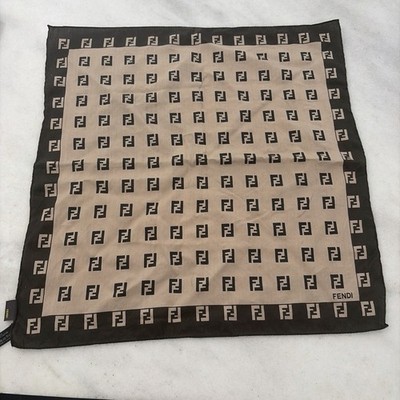 Vintage FENDI Monogram Square Scarf ''FF''