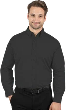 Blue Generation BG7266 Mens Long Sleeve Matching Buttons Superblend Poplin Shirt