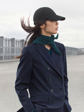 New Uniqlo Double Breasted Tailored Jacket in black, size Large.