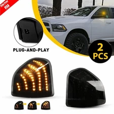 Smoke LED Side Mirror Turn Signal Lights For Dodge Ram 1500 2500 3500 68302828AA