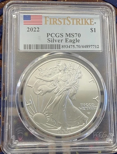 Silver! 2022 US $1 Eagle  PCGS MS70 1 Troy oz .999 Fine SIlver First Strike